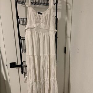 Trixxi White Tiered Midi Dress